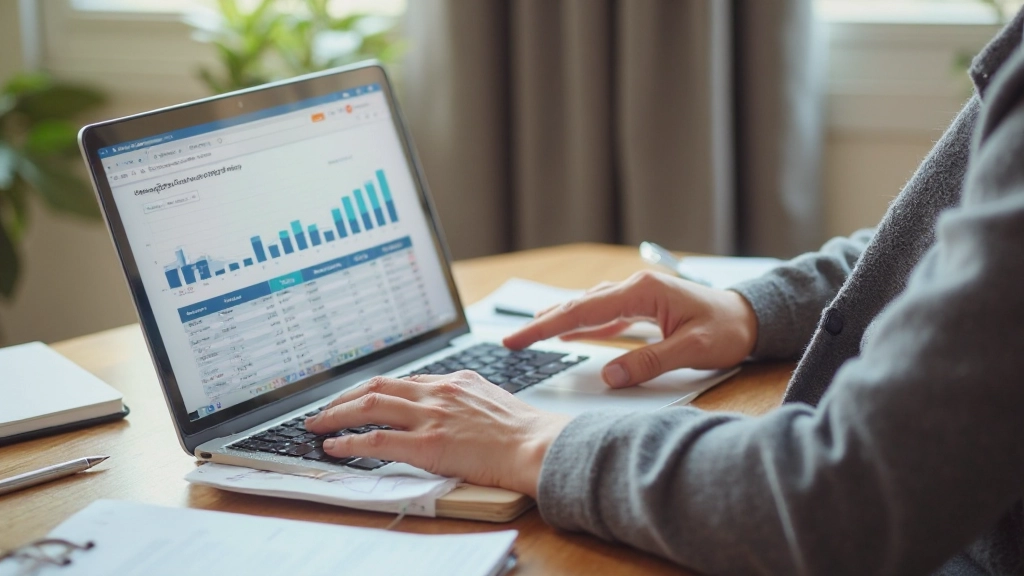 Организованный рабочий стол с таблицей расходов, калькулятором и финансовыми документами